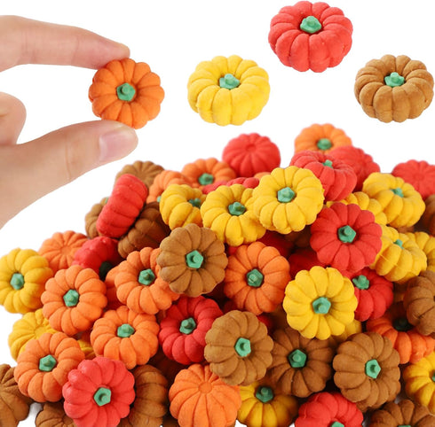 44 Pcs 3D Pumpkin Erasers - Halloween Mini Erasers for Classroom Prizes, Game Rewards, Party Favors