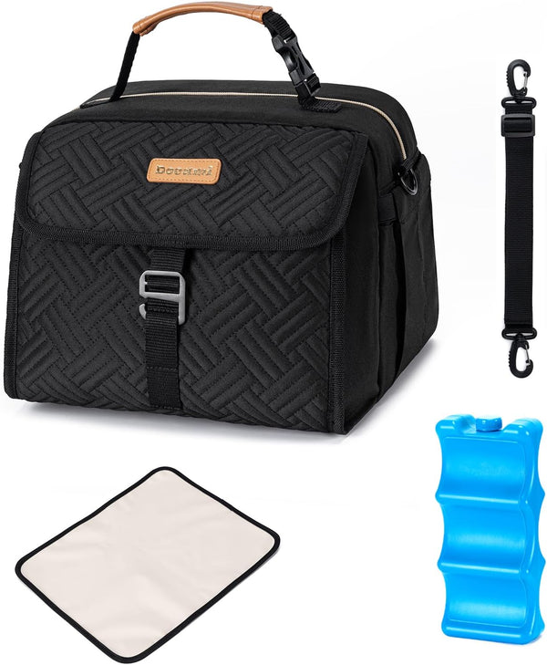 Docami Breast Milk Cooler Bag with Ice Pack Fits 6 Bottles Milk Up