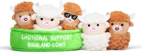 Emotional Support Highland Cows by Relatable, Cuddly Stuffed Animals and Plushies Set,
