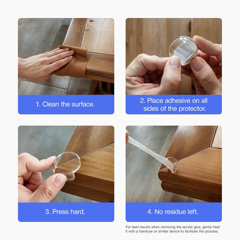 UXU Baby Corner Protector Guards, Clear Furniture Edge Safety Bumpers to Cover Sharp Table Edges (Pack of 24)