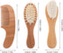 Set TOYANDONA Newborn Hairbrush and Styling Comb for Babies Boys with Soft Wool Bristles Beech Wood Handle Gentle