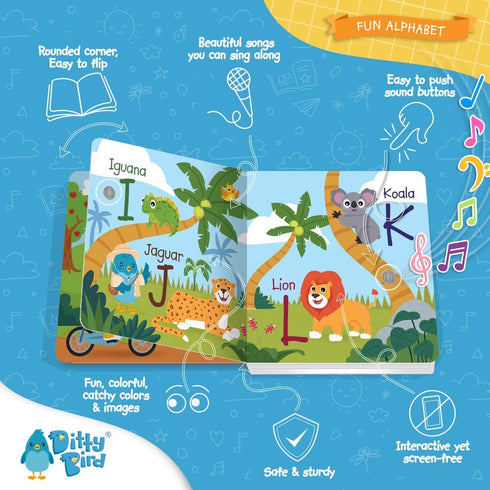 DITTY BIRD Fun Alphabet Book - ABC Learning Sound Book for Toddlers 1-4
