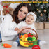 GERBIT Set 8 My First Fruit Vegetable Basket Plush, Baby Felt Play Food with Pcs Fruit Vegetable Plushies for Toddlers