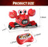 WINJOYMAX 360-Degree 2.4GHz 3 4 5 6 7 8 9 10 Remote Control Robot Crab Toy, Rechargeable With LED Lights And Music