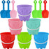 Chivao 6 Pack 7 Inch Beach Sand Buckets and Shovels Sets Castle