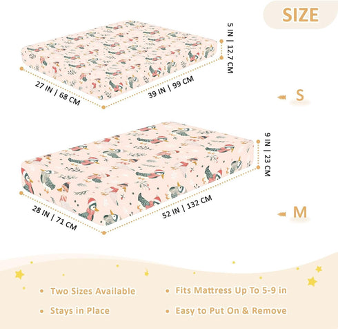 miaozhen 1 Pack 52x28 Cotton Baby Crib Sheets Soft Stretchy Cute Animal Light Pink Playful Mallard Duck Toddler