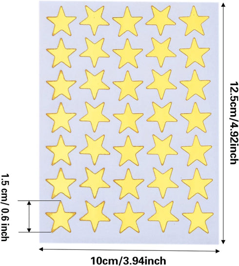 Kenkio 3500 Count Star Stickers, Gold Silver Self-Adhesive Stickers