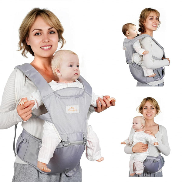 6-in-1 Baby Carrier Newborn to Toddler, Ergonomic Infant Hip Seat Carrier with