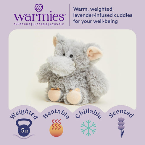 warmies Junior Microwavable & Weighted Stuffed Animals, Elephant - Heated Stuffed Animal Plushie for Warmth & Comfort