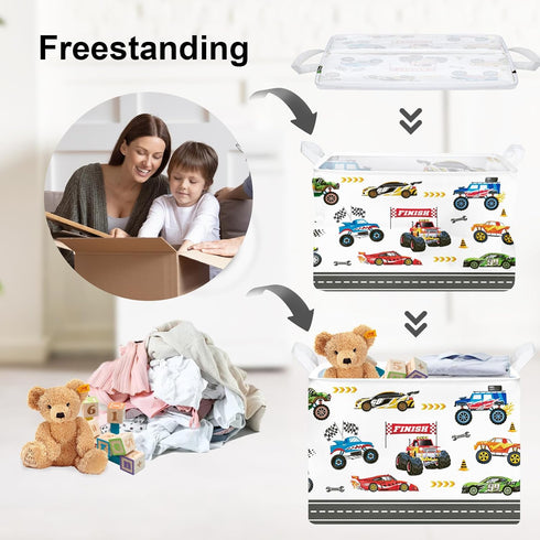 Truck,40 30 30 cm Clastyle City Car Baby Laundry Hamper Kid Storage Basket Boy Gift Toy Box Collapsible Clothes