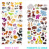 4 Sheets 3D Puffy Stickers for Kids - Mother Child Animals, Dogs, Cats, Elephant, Giraffe, Monkey, Sheep, Panda, Koala,