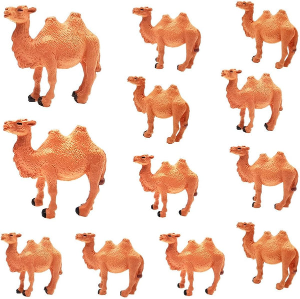 Hand Painted Camel Figurines, Miniature Animal Statue for Cake Toppers, Moss Landscape Decoration (20pcs)