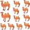 Hand Painted Camel Figurines, Miniature Animal Statue for Cake Toppers, Moss Landscape Decoration (20pcs)