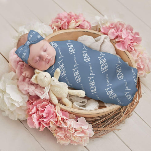 IWEORTHY Custom Name Baby Swaddle - Personalized Infant Blanket