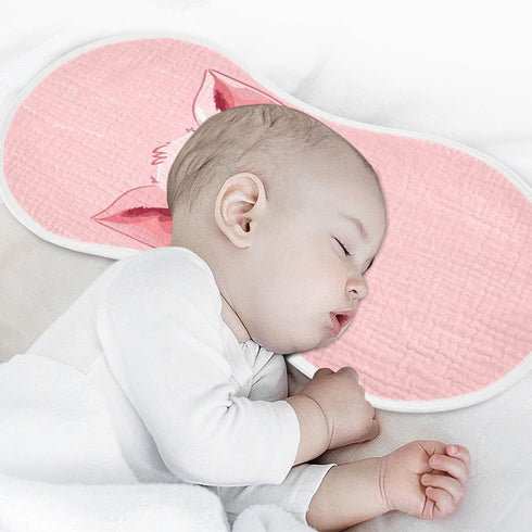 Bulletgxll Set 4, Cute Pig Face Unisex Baby Burp Cloths of Soft Absorbent Organic Cotton Muslin Burping Cloths