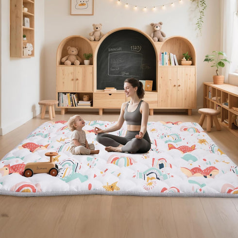 Floor,50x50 Inch Baby Play Mat for Soft Padding Crawling Mat for Playpen, Foldable and Machine Washable, Thick