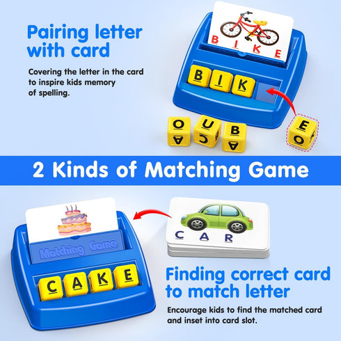3-5 3 4 5 6 7 HahaGift Educational Toys for Year Old Boy Girl Gifts, Matching Letter Learning Games Activities, Ideal