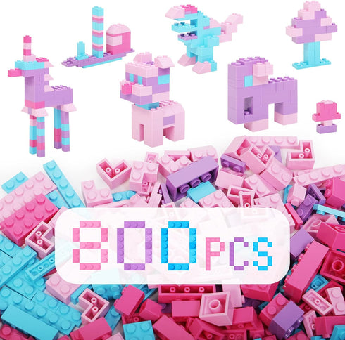 800PCS Basic Macaron Building Blocks - Creative Building Toys Compatible with Major Brands, Birthday Gifts