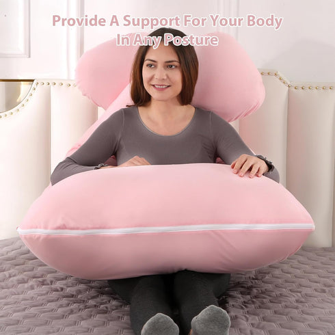 57 Inch Amagoing Pregnancy Pillow, U Shaped Maternity Full Body Pillow for Sleeping, Support for Women with Hip, Leg
