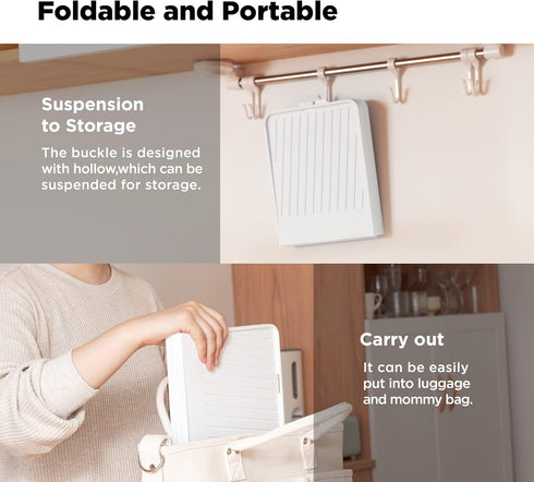 YOTIME Baby Bottle Drying Rack with Drainer, Foldable & Space Saving Drying Rack for Baby Bottles, Nipple