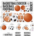 Supzone Sport Balls Wall Stickers Boys Wall Decals for Basketball Soccer Baseball Football Hockey Playroom Decor
