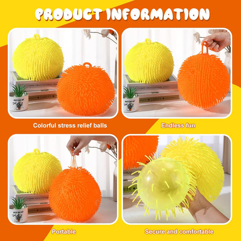 Sonwyoung 2 8 Inch Pcs Puffer Ball Spiky Sensory Balls Bulk Bouncy Sensory Stress Relief Toy for Fun Fidget Anxiety