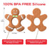 Jimibaby 100% 3.5 3.15 0.3 Inch Christmas Teether Teething Toy Gingerbread Man, The First Christmas teether for Baby
