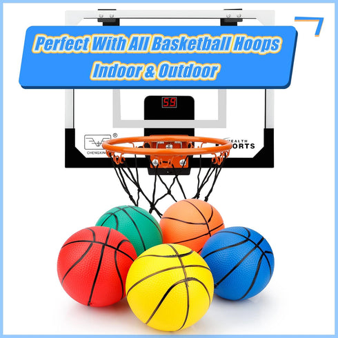 6 Inch Mini Basketballs, 6 Pack for Toddlers Kids Teenagers, Durable PVC Basketball Set with Pump for Pool