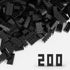 Classic Bulk Brick Block 2x4, 200 Piece Building Brick Black, Creative Play Set Compatible with Lego Parts and Pieces