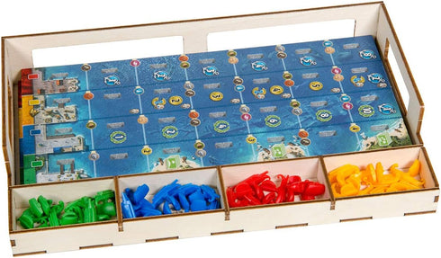 The Broken Token Game Organizer for 7 Wonders and Expansions, including Armada