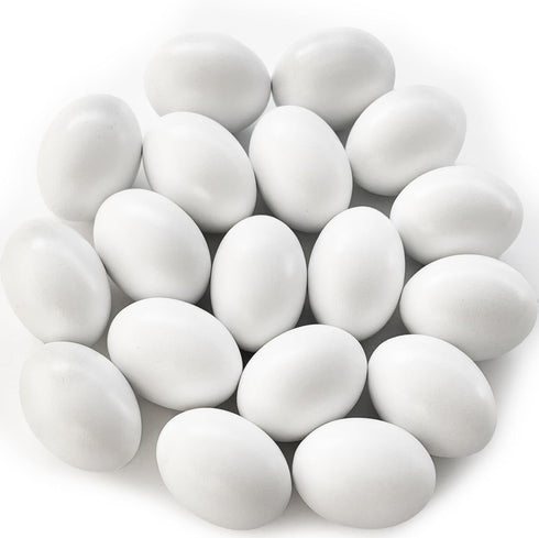 18 PCS Wooden Fake Chicken Eggs,White Wood Nest Egg Faux Egg for