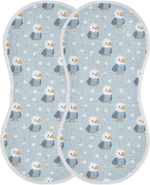 decor gift 4 Pack 22x11in Cotton Newborns Burp Cloths Good Absorbent? Cute Cartoon Nile Bird Blue wash rag for Newborns