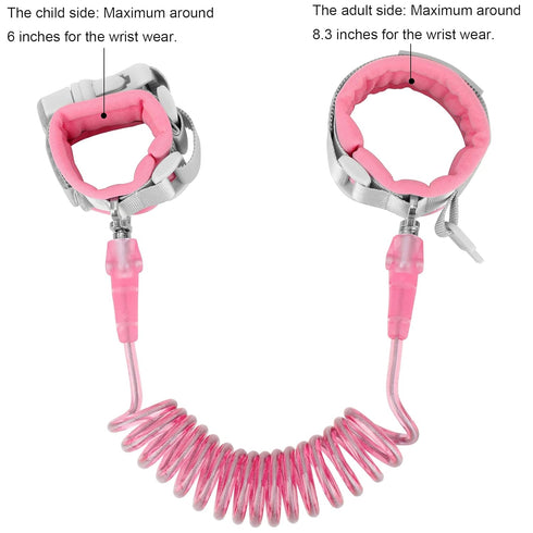 Blisstime Toddler Leash - Anti Lost Wrist Link with Key Lock, Upgraded Baby Leash for Kids (4.9ft/1.5m, Pink)