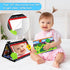 Dr.Rapeti Black and White Tummy Time Floor Mirror for Baby, Infant, Toddler Kids, Washable Non-Toxic Toy with Crinkle
