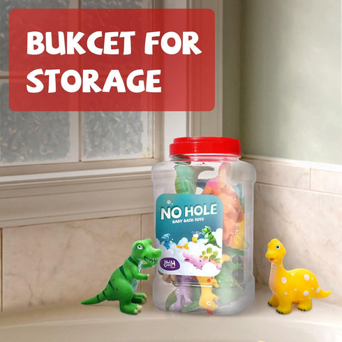 Set 12 Hely Cancy No Hole Dinosaur Bath Toys for Toddlers -