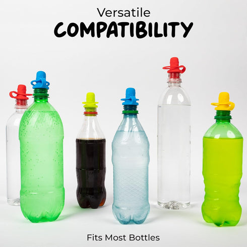 4 Pack Spill-Proof Water Bottle Spout Adapter for Kids - Water Bottle Adapter Toddlers and Adults - BPA Free Water