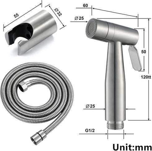 WIMPBLADB Set 2 HandheldSprayer, Premium Stainless Steel Cloth Diaper Sprayer FunctionSprayer for Toilet
