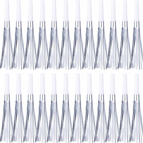 LCPQMZGH 24 Pcs Party Blowers, New Years Eve Noise Makers, Silver Noise Makers