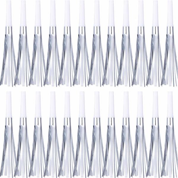 LCPQMZGH 24 Pcs Party Blowers, New Years Eve Noise Makers, Silver Noise Makers
