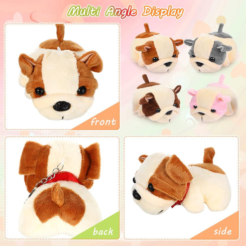 12 Pcs Cute Stuffed Animal Toy - 4 Inch Mini Plush Mermaid Tiger Turtle Puppy Pig Alpaca Cat Keychain Pendant