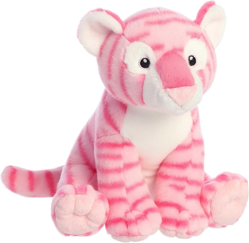 10 Inches Aurora Adventurous Destination Nation Tiger Stuffed Animal - Global Exploration - Learning Fun - Pink