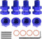 RC Wheel Hex Hubs Adapter 14mm to 17mm Widen 10mm Extended Wheel Hub Drive with Anti-dust Cap Nuts for Arrma 1/10