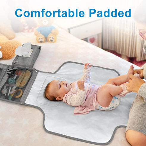 Accmor Waterproof Travel Baby Changing Mat - Grey, Portable Diaper Changing Pad for Newborns