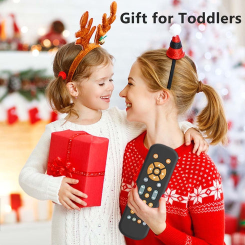 Baby TV Remote Control Toy with Music, Sound, and Light, Realistic Educational Learning Toy for 6-36 Months Boys and