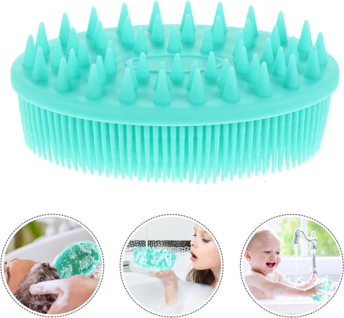 Baby Silicone Body Bath Brush Cradle Cap Brush, Soft Hair Massage Brush for Newborns, Toddlers, Kids