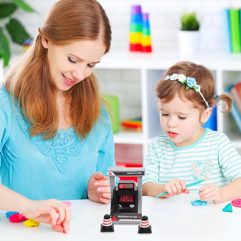 VICASKY Miniature Gas Station Model Toy for Doll House, 1pcs Simulation Decor for Kids