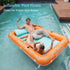 Inflatable Tanning Pool for Adults, Tanning Pool with Pillow Lounger Float and Cup Holders, Orange X-Large for Backyard