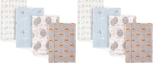 Luvable Friends Unisex Baby Cotton Flannel Burp Cloths, Wild Free, One Size
