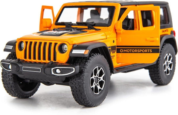 Compatible 1/32 Wrangler Alloy Diecast Pull Back Model Car with Light and Sound Toy Vehicle for Kids, Orange