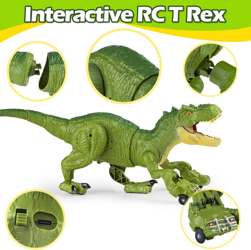 3-5, 5-7, 8-12, 2.4G Remote Control T Rex Dinosaur Toys for Kids Rechargeable RC Tyrannosaurus Rex Dino Robot Toy